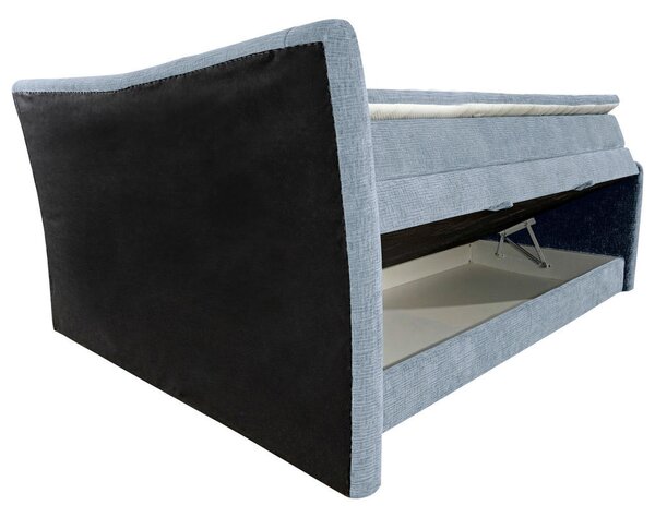 BOXSPRING POSTELJA 140 cm x 200 cm , tekstil svetlo modra