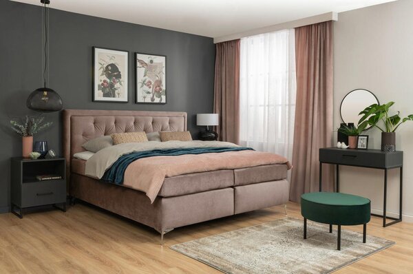 BOXSPRING POSTELJA 160 cm x 200 cm , tekstil bež