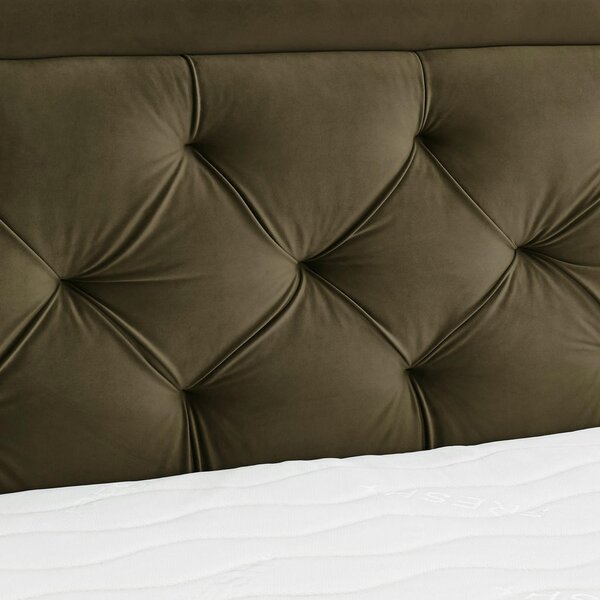 BOXSPRING POSTELJA 160 cm x 200 cm , tekstil temno zelena