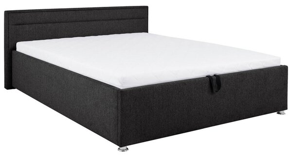 OBLAZINJENA POSTELJA 160 cm x 200 cm , les, kovina, umetna masa, tekstil antracit