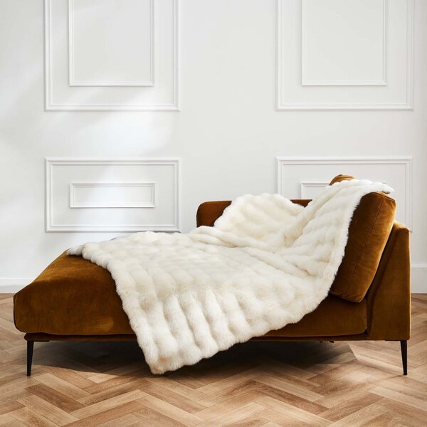 Kremno bela odeja iz mikropliša 180x220 cm Mounty – douceur d'intérieur