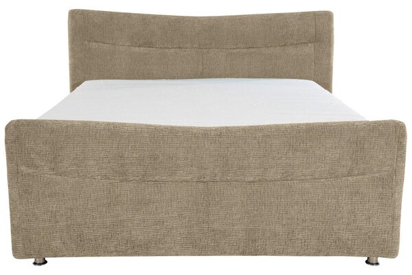 BOXSPRING POSTELJA 140 cm x 200 cm , tekstil svetlo rjava