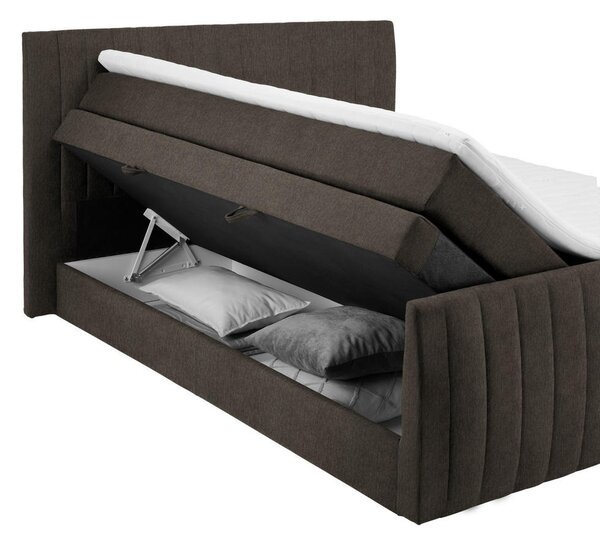 BOXSPRING POSTELJA 160 cm x 200 cm , tekstil rjava