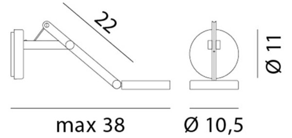 Rotaliana String W0 DTW stenska svetilka bela srebrna