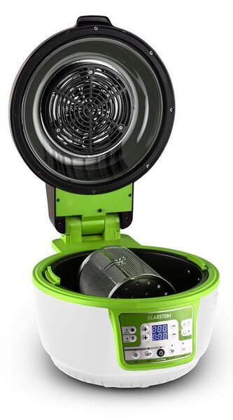 Klarstein VitAir Turbo, 1400 W, 10 l, friteza na topli zrak, gril, pečenje, zeleno-bela