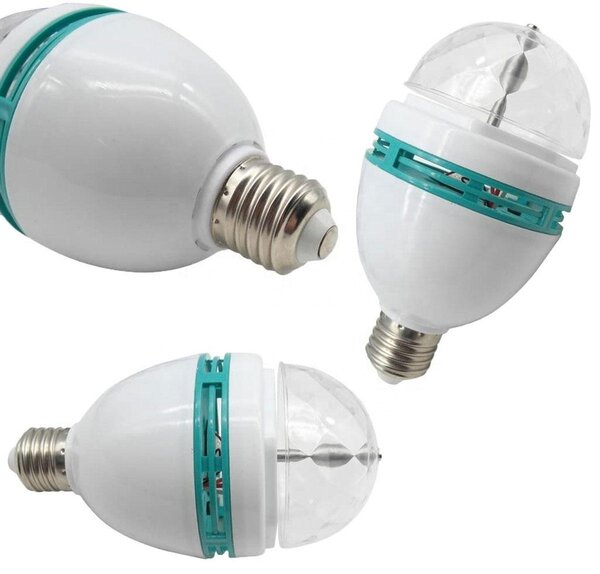 LED RGB disko žarnica E27 3W