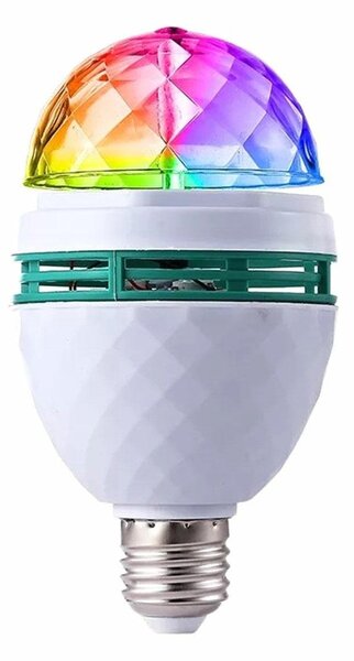 LED RGB disko žarnica E27 3W
