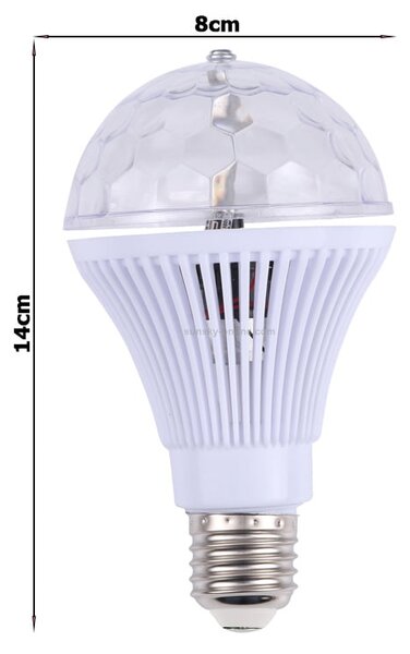 LED RGB vrtljiva disko žarnica E27 3W