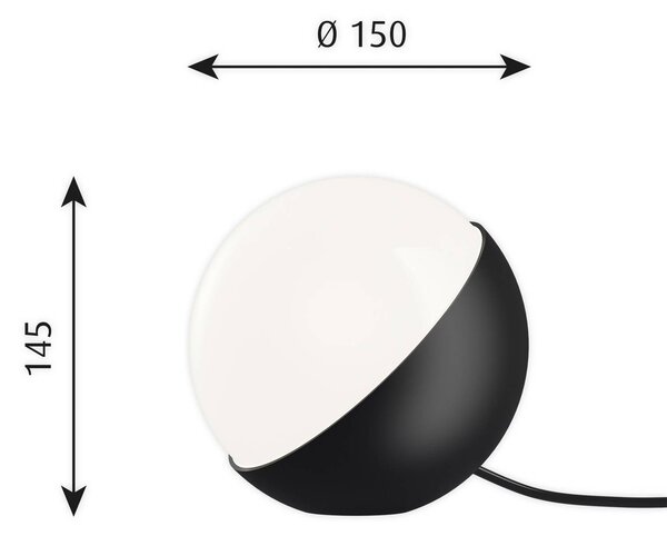 Namizna svetilka Louis Poulsen VL Studio črna, Ø 15 cm
