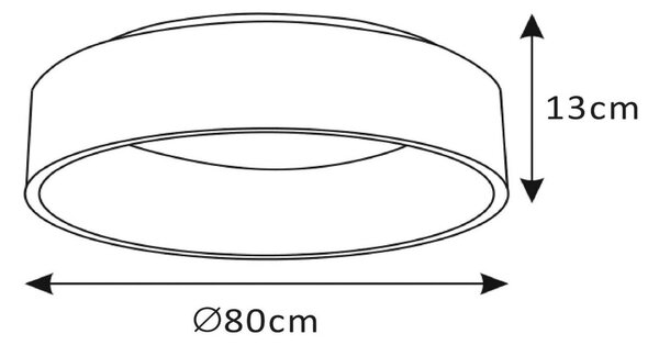 Talowe LED stropna svetilka, črna, Ø 80 cm