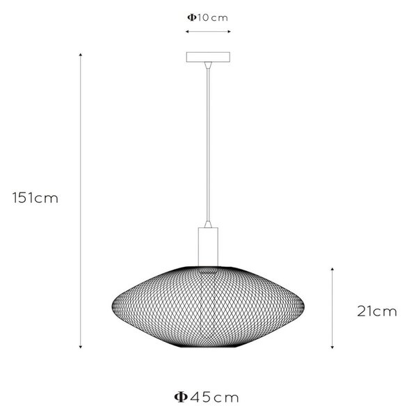 Mrežasta viseča luč, trapezoidna, Ø 45 cm, zlata