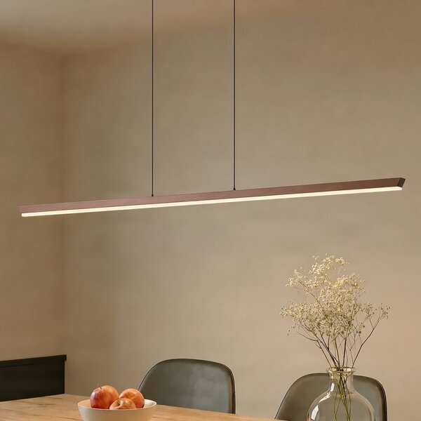 Lucande LED-visoka svetilka Solvar, 158 cm, rjava, CCT, z možnostjo zatemnitve, zatemnjen, Rjava / rjasta, Dnevna soba / jedilnica, Kovina