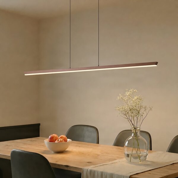 Lucande LED-visoka svetilka Solvar, 158 cm, rjava, CCT, z možnostjo zatemnitve, zatemnjen, Rjava / rjasta, Dnevna soba / jedilnica, Kovina