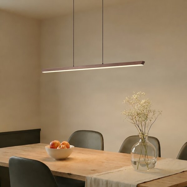 Lucande LED-visoka svetilka Solvar, 117 cm, rjava, CCT, z možnostjo, zatemnjen, Rjava / rjasta, Dnevna soba / jedilnica, Kovina