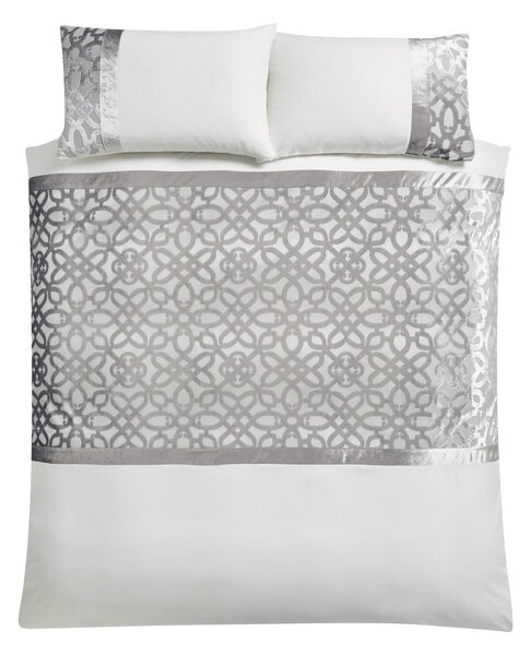 Bež/kremno bela žametna posteljnina za zakonsko posteljo 200x200 cm Lattice Cut – Catherine Lansfield