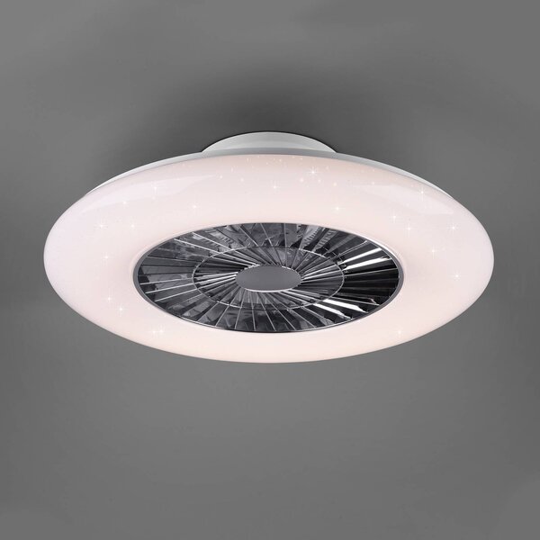 Visby LED stropni ventilator, Ø 60 cm, nastavljiv v beli barvi