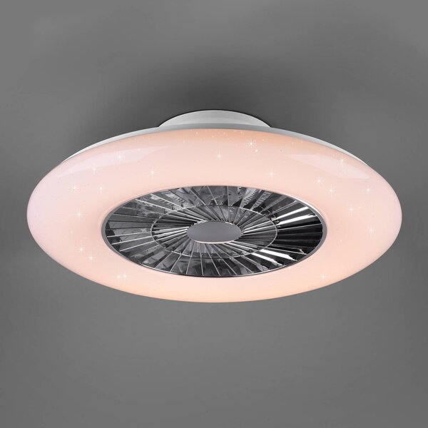 Visby LED stropni ventilator, Ø 60 cm, nastavljiv v beli barvi