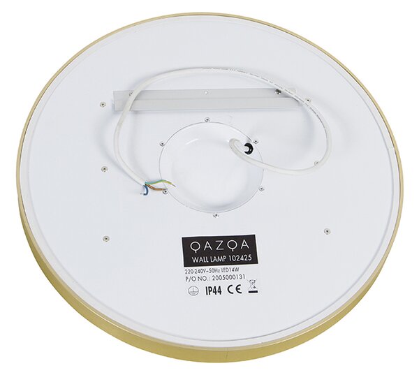 Kopalniško ogledalo zlato 50 cm vklj. LED 3-stopenjsko zatemnjevanje z dotikom okroglo - Miral