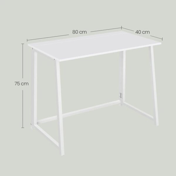 Set za pisarno ZARIMO miza 80x40 cm, bela + stol AVOLA iz umetnega usnja, roza
