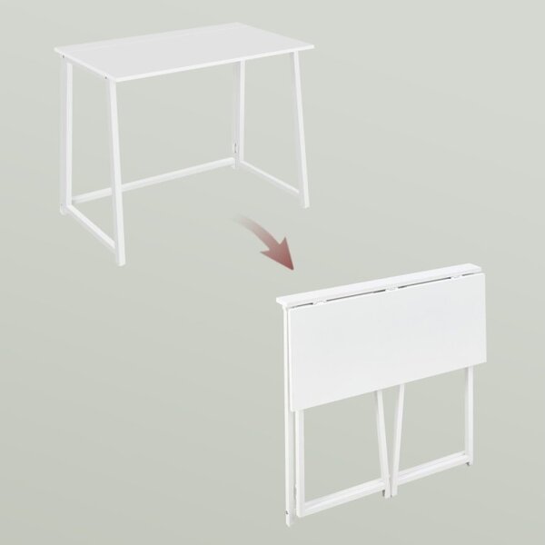Set za pisarno ZARIMO miza 80x40 cm, bela + stol AVOLA iz umetnega usnja, roza