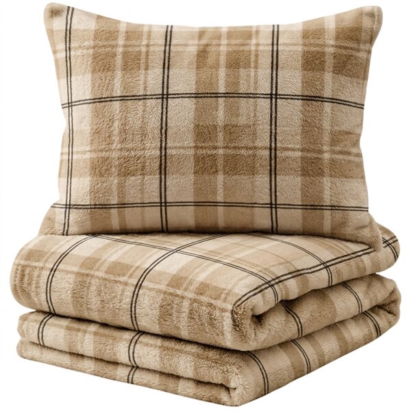 Posteljnina mikropliš PLAID kremna Dimenzije posteljnine: 70 x 90 cm | 140 x 200 cm