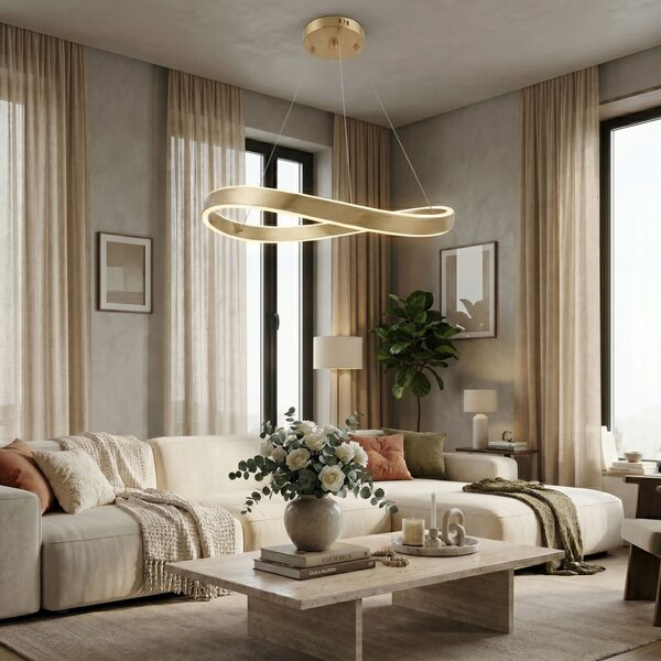 VISEČA STROPNÁ SVETILKA SWE069-CP 80cm BRUSH GOLD