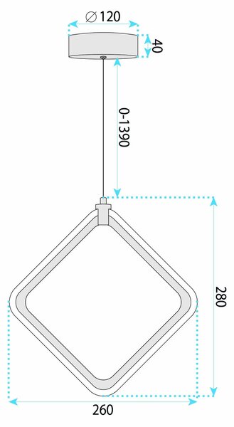 LED viseča stropna svetilka LHJ127-W Krom