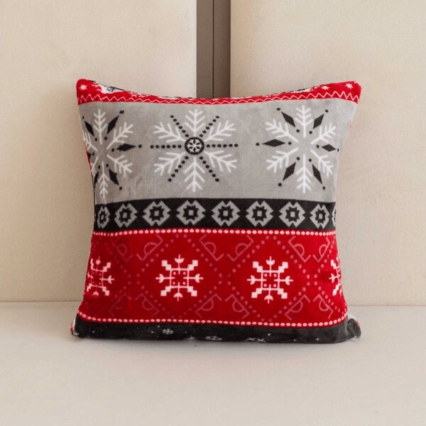Mikropliš prevleka za blazino SNOWY FOREST 45x45 cm, siva