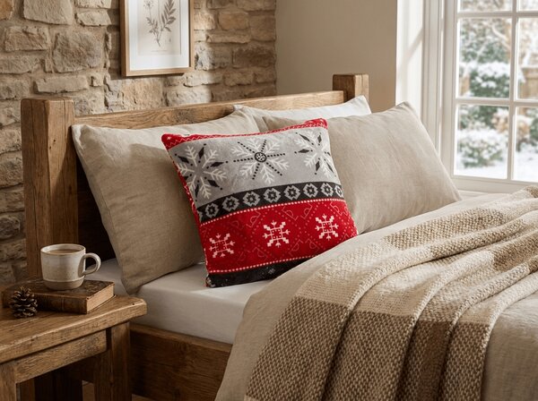 Mikropliš prevleka za blazino SNOWY FOREST 45x45 cm, siva