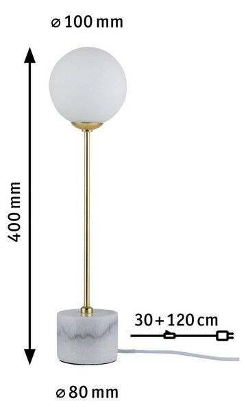 Namizna svetilka Paulmann Moa s podstavkom iz marmorja