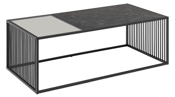 Črna mizica s stekleno mizno ploščo 60x120 cm Strington – Actona