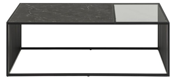 Črna mizica s stekleno mizno ploščo 60x120 cm Strington – Actona
