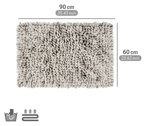 Sivo-bež tekstilna kopalniška preproga 60x90 cm Lerici – Wenko