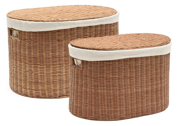 Košare v kompletu 2 ks iz ratana 50x36x32 cm Indali – Kave Home