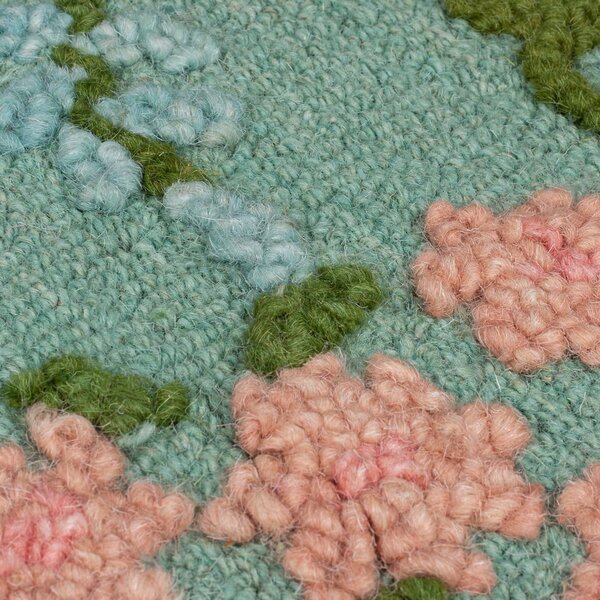 Mentolno zelena ročno tkana volnena preproga 160x230 cm Emilia Floral – Flair Rugs