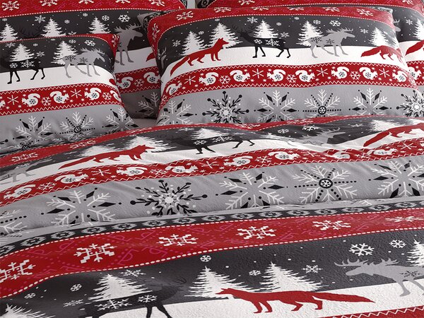 Posteljnina mikropliš SNOWY FOREST siva Dimenzije posteljnine: 70 x 90 cm | 140 x 220 cm