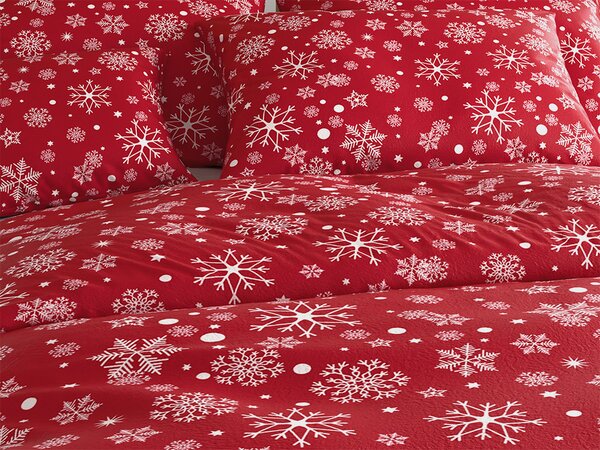 Posteljnina mikropliš SNOWFALL rdeča Dimenzije posteljnine: 2 kom 70 x 90 cm | 200 x 220 cm