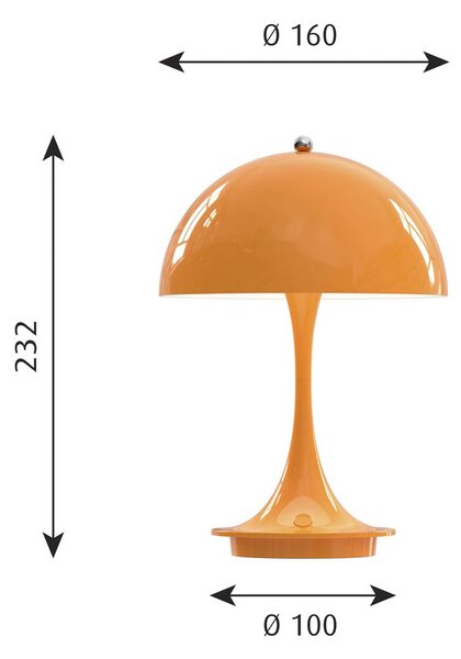 Louis Poulsen Panthella Portable 160 oranžna