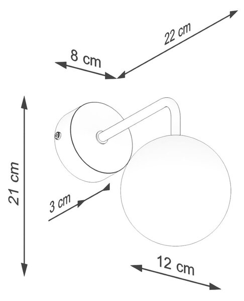 Črna/bela stenska svetilka Beam – Nice Lamps