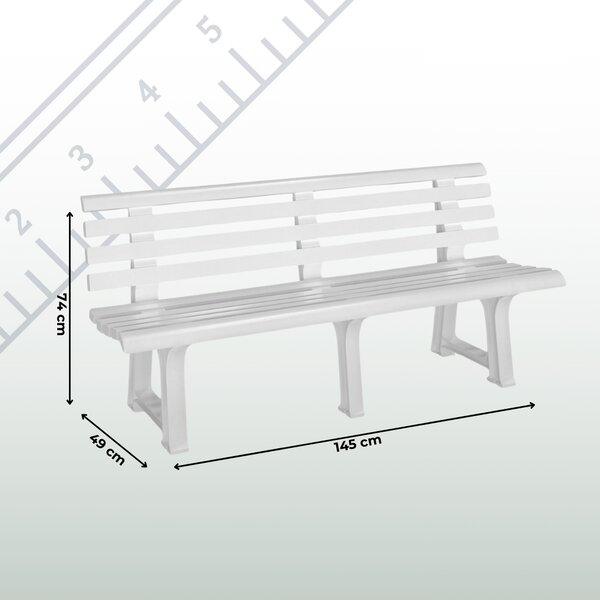 Vrtna klop ORCHIDEA, 145x49x74cm, bela I.P.A.E-Progarden