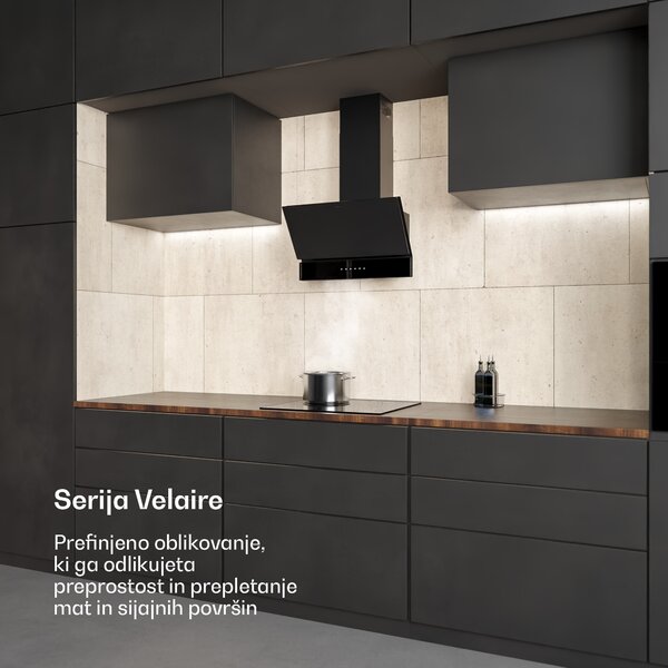 Klarstein Velaire kuhinjska napa, Elegantna, minimalistična, močna, Energijski razred A++, 820 m³/h, 60 cm