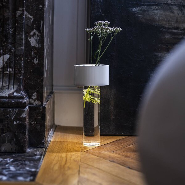 Foscarini LED namizna svetilka za polnjenje Fleur, bela