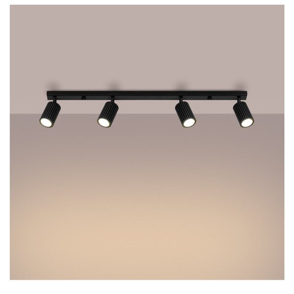 Črno točkovno svetilo 6,5x81 cm Gleam – Sollux