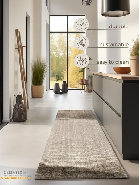 Kremno bel tekač iz jute 80x200 cm Bouclé – Hanse Home
