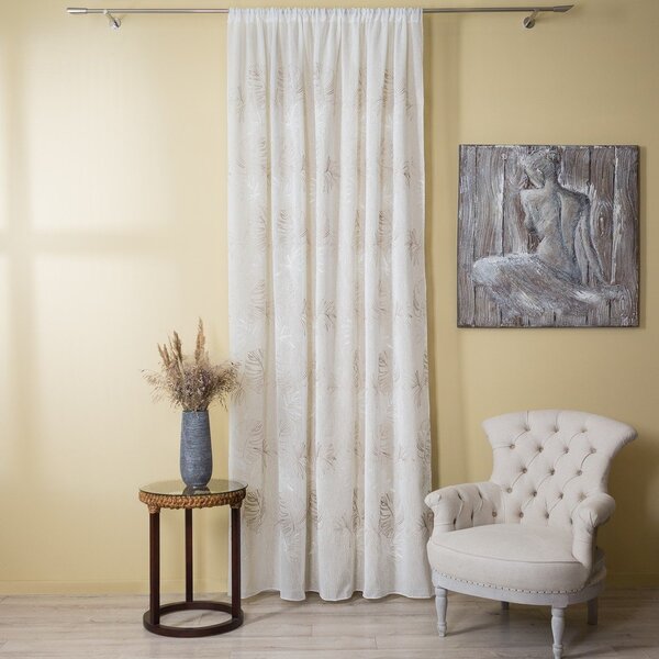 Bež prosojna zavesa 140x260 cm Cybele – Mendola Fabrics