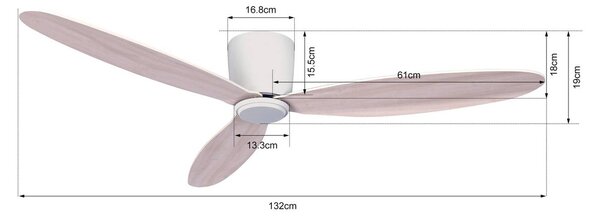 Stropni ventilator Beacon Airfusion Radar hrast Ø 132 cm tiho