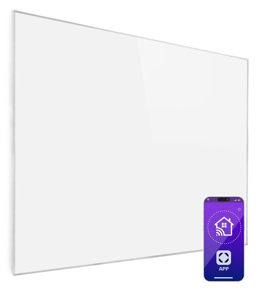 Klarstein Wonderwall 1200 Smart, infra plošča, infrardeč grelnik, 115 x 95 cm, 1200 W, tedenski časovnik, bela