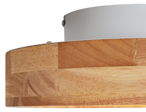 Skandinavska stropna svetilka lesena 30 cm vklj. LED zatemnilna - Pecker