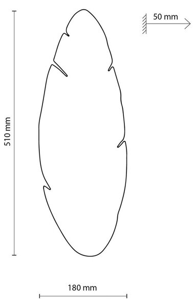 Envostar stenska svetilka Lehti, oblika lista, svetel les, 51 x 18 cm