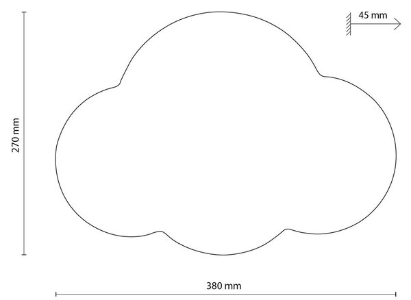 Stenska svetilka Cloud, bež, jeklo, posredna svetloba, 38 x 27 cm